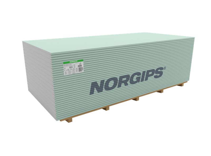 NORGIPS S GKBI 12,5 мм вид H2
