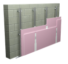 Облицювання стін на конструкції з профілів CD 60 або направляючих профілів з дворазовим покриттям з гіпсокартонних плит